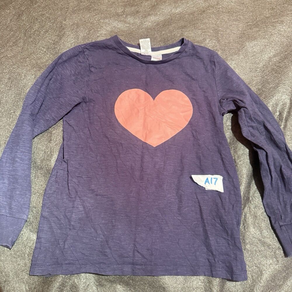 Target Girls TShirt 10 Dark Blue Pink Heart Long Sleeve Tee Shirt Kids